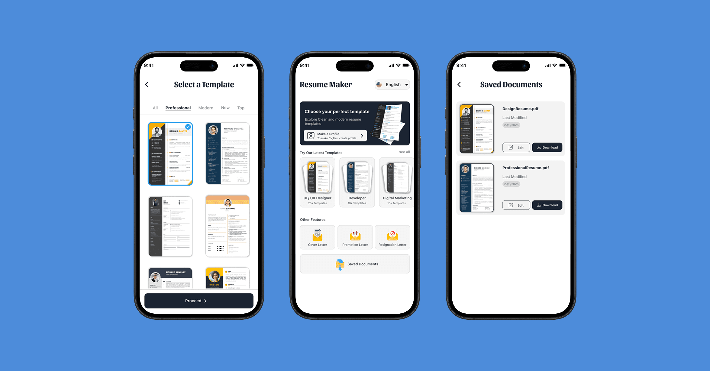 CV Builder App Design