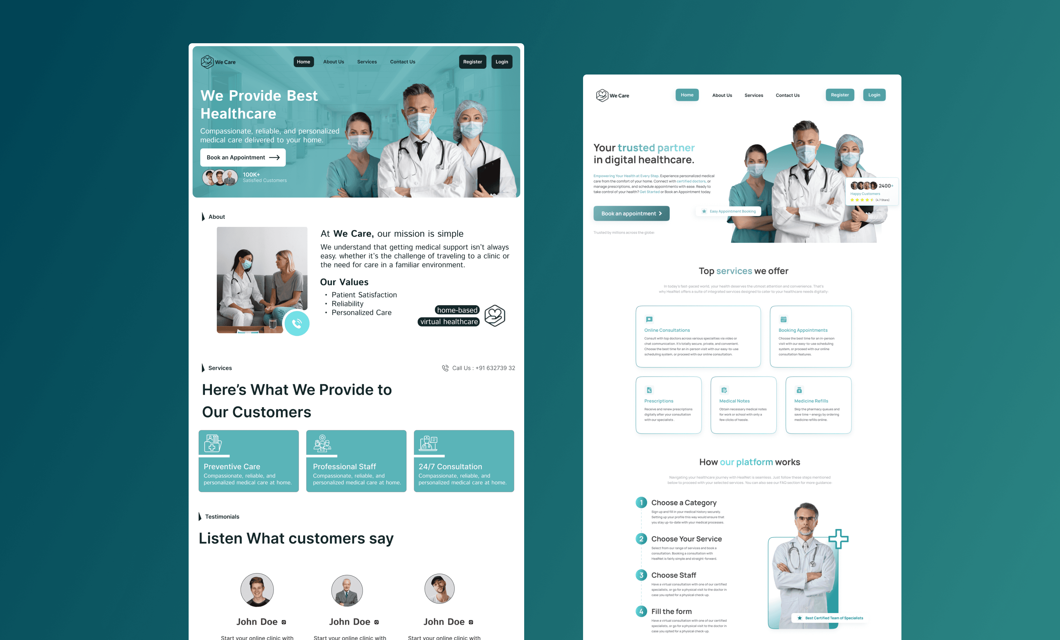 Modern Healthcare Landing Page