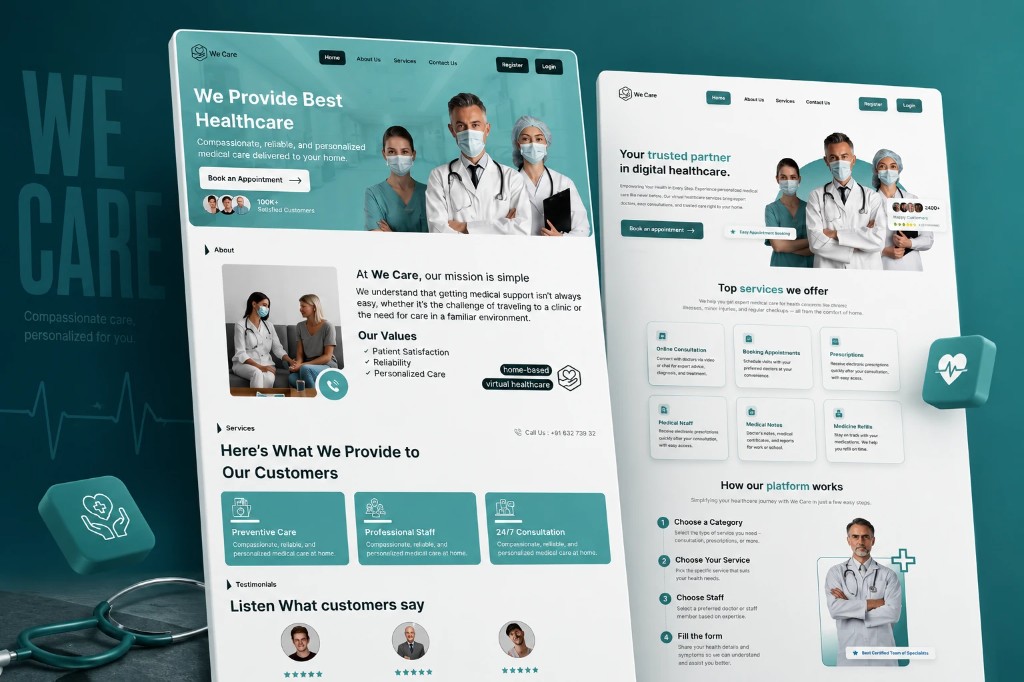 WeCare web design